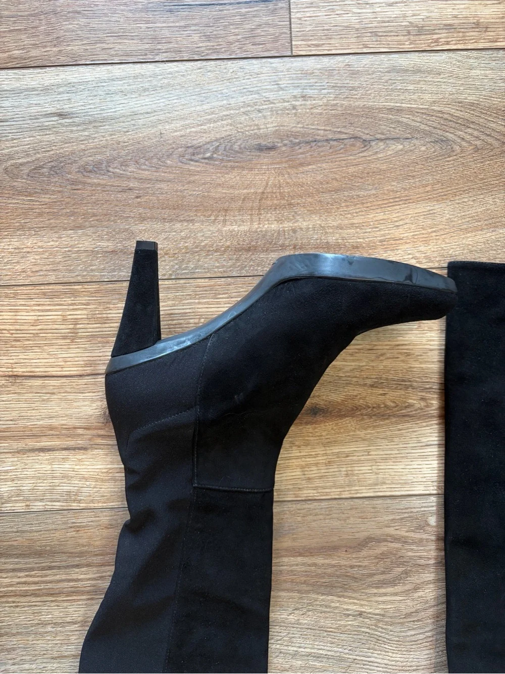 Stuart Weitzman black gothic blockette over-the-knee stretch boots